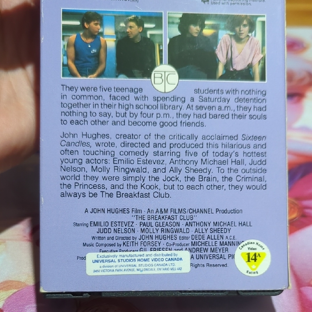 The Breakfast Club VHS (1985) – Classic Teen Drama/Comedy - Picture 12 of 14
